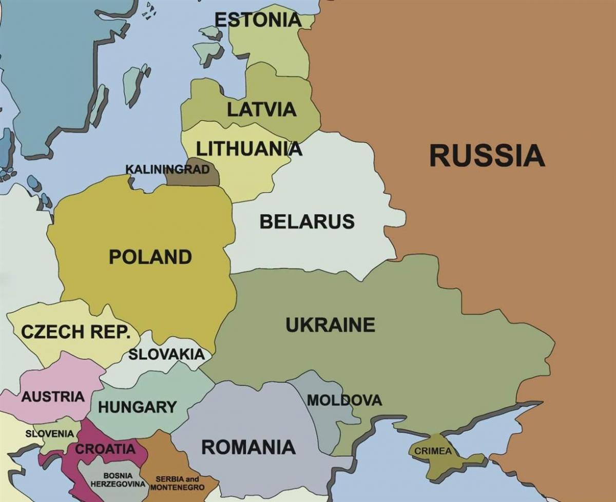 지도의 크로아티아와 이웃 국가