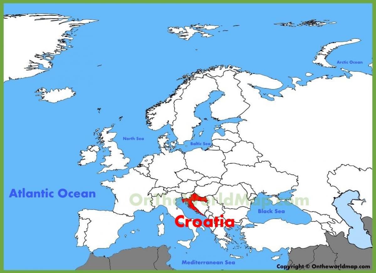 크로아티아에 위치하는 세계 지도