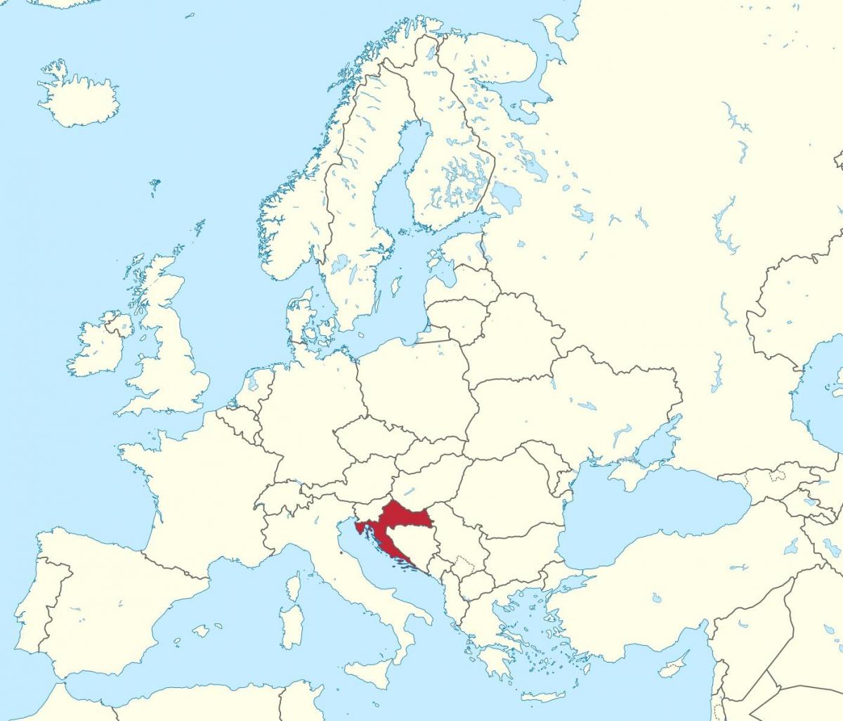 크로아티아에서는 유럽의 지도