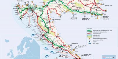 지도의 크로아티아 기차