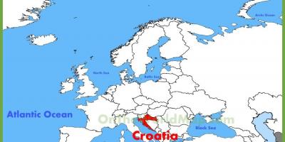 크로아티아에 위치하는 세계 지도